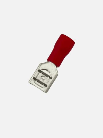 Изолированный быстросъёмный клеммный разъём «мама» 6.35 мм (Red, 22–18 AWG)