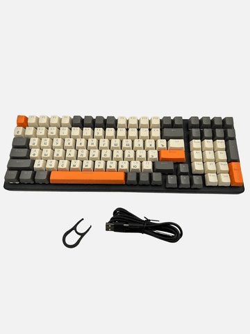 Механическая игровая клавиатура 104 клавиши, RGB подсветка, Red Switch, USB, Hot-Swap