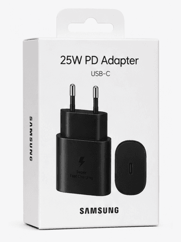 Сетевое зарядное устройство Samsung 25W PD Adapter, Super Fast Charging, интерфейс USB-C, цвет черный (Оригинал)