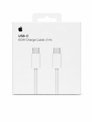 Кабель зарядный Apple USB-C to USB-C Charge Cable 60W, длина 1 метр, в тканевой оплетке (Оригинал)