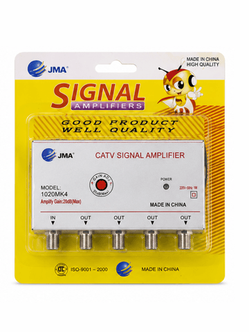 Усилитель телевизионного кабельного сигнала (CATV Signal Amplifier) JMA, модель 1020MK4, 4 выхода, 20dB (универсальный)