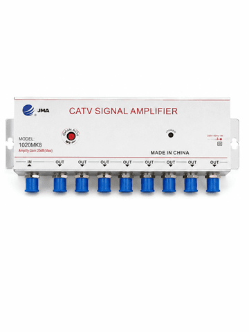 Усилитель телевизионного кабельного сигнала (CATV Signal Amplifier) JMA, модель 1020MK8, 8 выходов, 20dB (универсальный)
