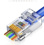 Сквозной сетевой коннектор RJ45, категория Cat.6 (с отверстиями), прозрачный