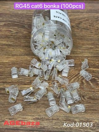 Сетевые коннекторы RJ45 Cat.6, упаковка-банка, 100 шт.