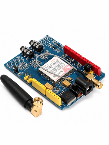 GSM/GPRS плата расширения SIM900 Shield для Arduino (с антенной и аудиоразъемами)