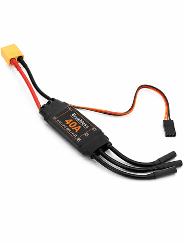 Регулятор скорости (ESC) для бесколлекторных моторов Brushless 40A (2-4S LiPo, BEC 5V/3A, разъем XT60)