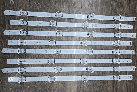 Комплект светодиодной подсветки (LED-линейки) для телевизоров LG 42" (6V, 4+4 LED, большие хрустальные линзы, Lumi)
