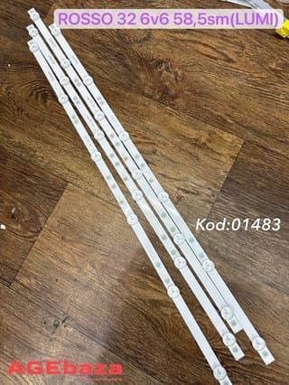 Комплект светодиодной подсветки (LED-линейки) для телевизоров Rosso / Philips 32" (6V, 6 LED, длина 58.5 см, Lumi)