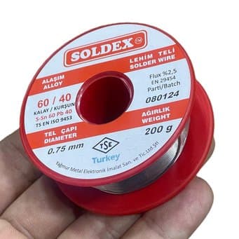 Проволочный припой SOLDEX 60/40 (диаметр 0.75 мм, вес 200 г)