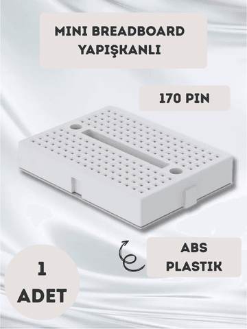 Мини-макетная плата / беспаечная плата Breadboard на 170 контактов (белая, самоклеящаяся)