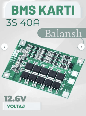 Плата защиты и балансировки литиевых аккумуляторов BMS 3S 40А с функцией балансира (модель HW-288)