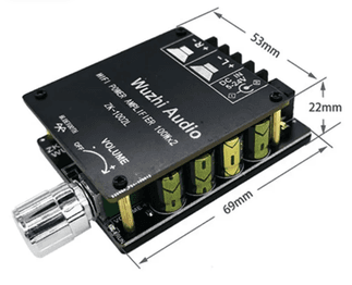 Цифровой стерео усилитель звука Wuzhi Audio ZK-1002L 2х100Вт Bluetooth 5.0 (5-24В)