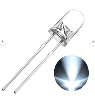 Белый светодиод 5 мм / 5mm White LED indicator