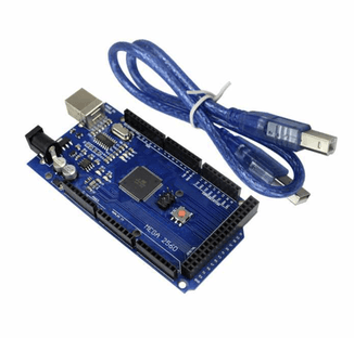 Отладочная плата Arduino Mega 2560 R3 (клон, USB-контроллер CH340) с кабелем   