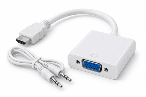 Адаптер-переходник HDMI в VGA с аудиокабелем (в белом и черном исполнении)