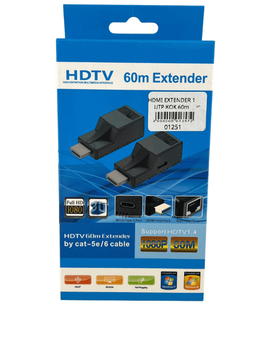 Комплект удлинителя HDMI по витой паре UTP до 60 м, Full HD 1080p