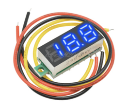 Цифровой вольтметр DC 0-100V, синий дисплей 0.28", точность 3%, питание 4-40V
